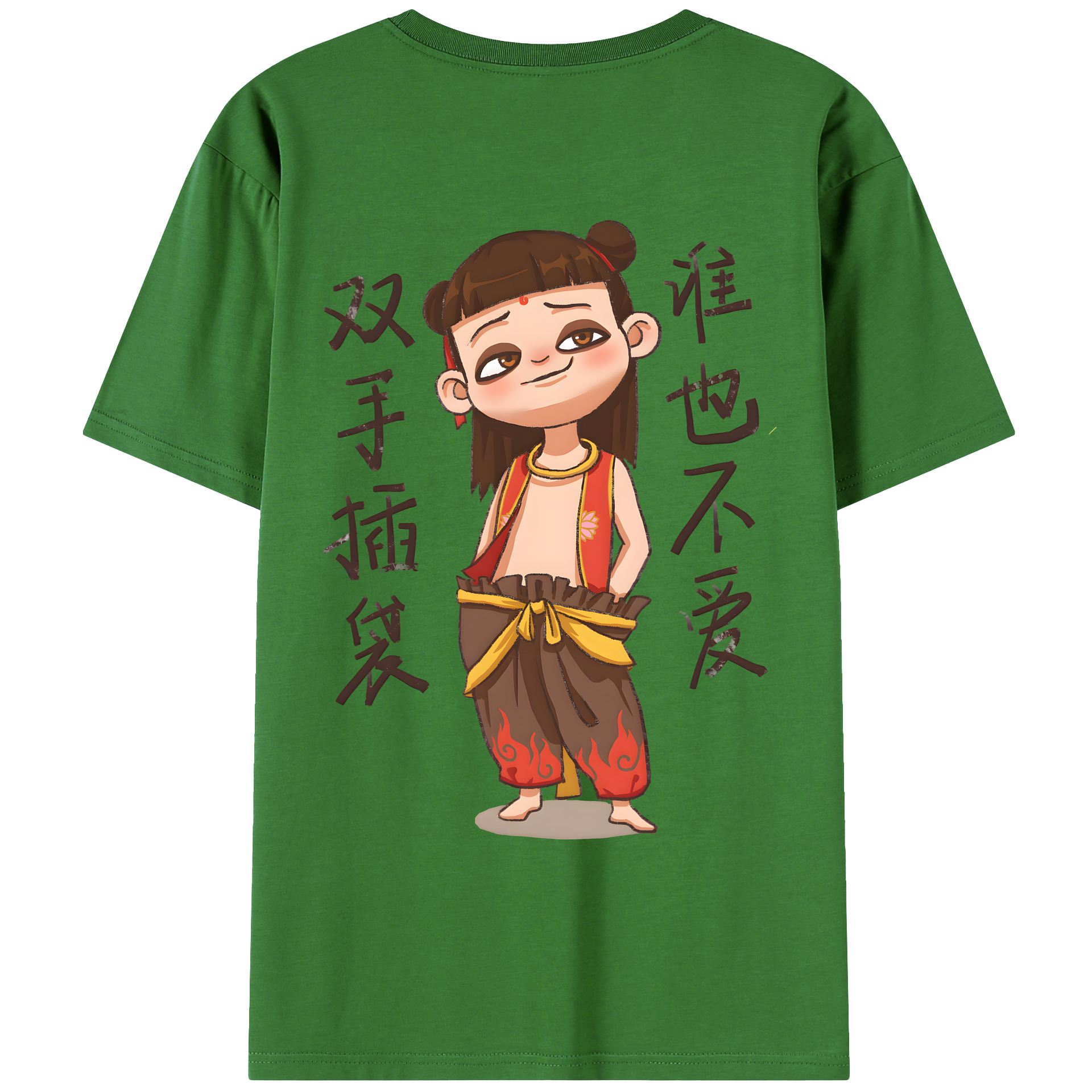 （画像用） Ne Zha 2 ナタ 魔童の大暴れ レディース半袖Tシャツ(バックプリント)